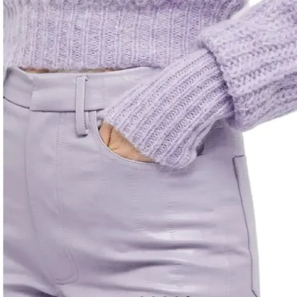 ROTATE Faux Leather Purple Pants New Size 6 retails $234
